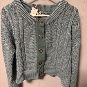 Gilded Intent Trellis Cable Knit Cardigan
